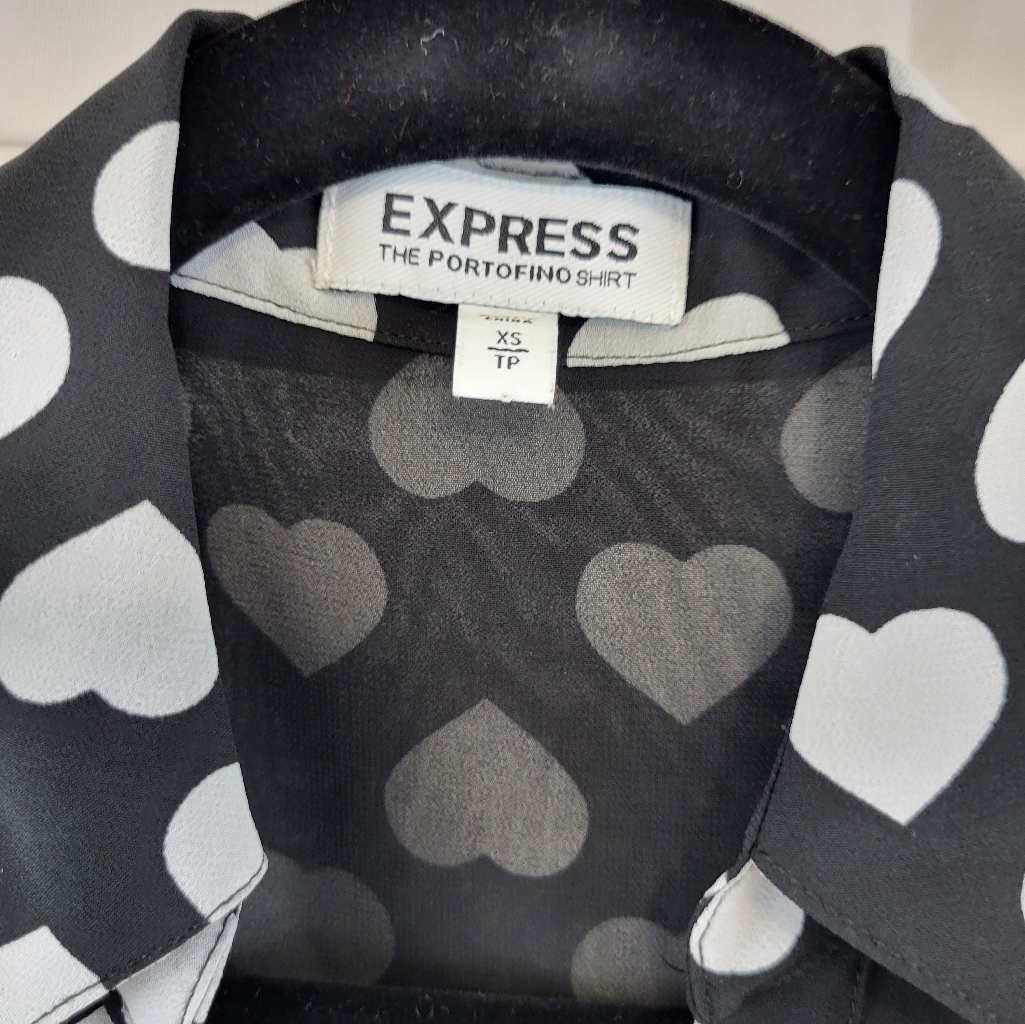Express The Portofino Shirt Sheer Black Xs